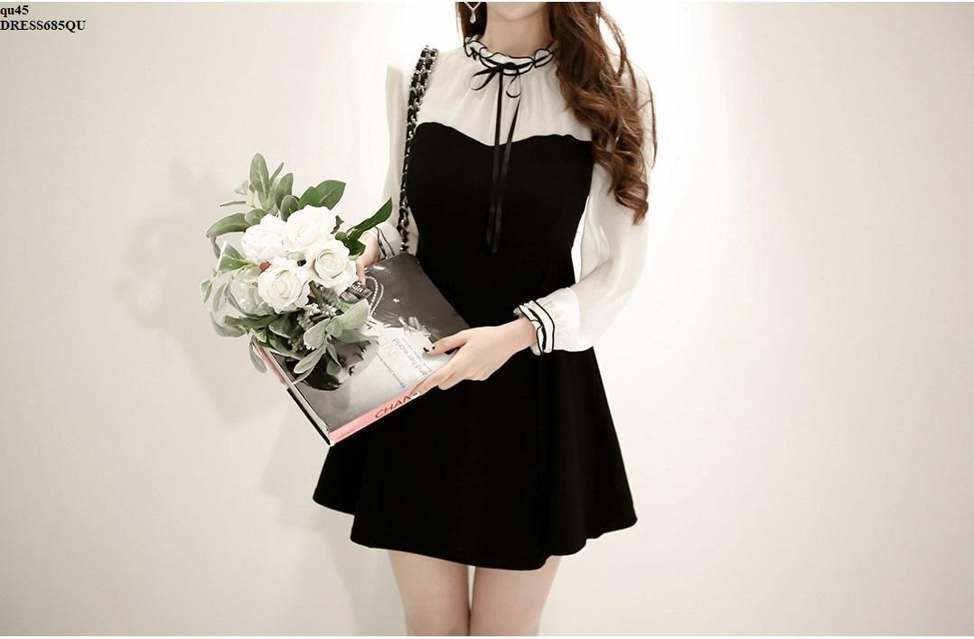 Dress685qu đầm xòe nữ thiết kế