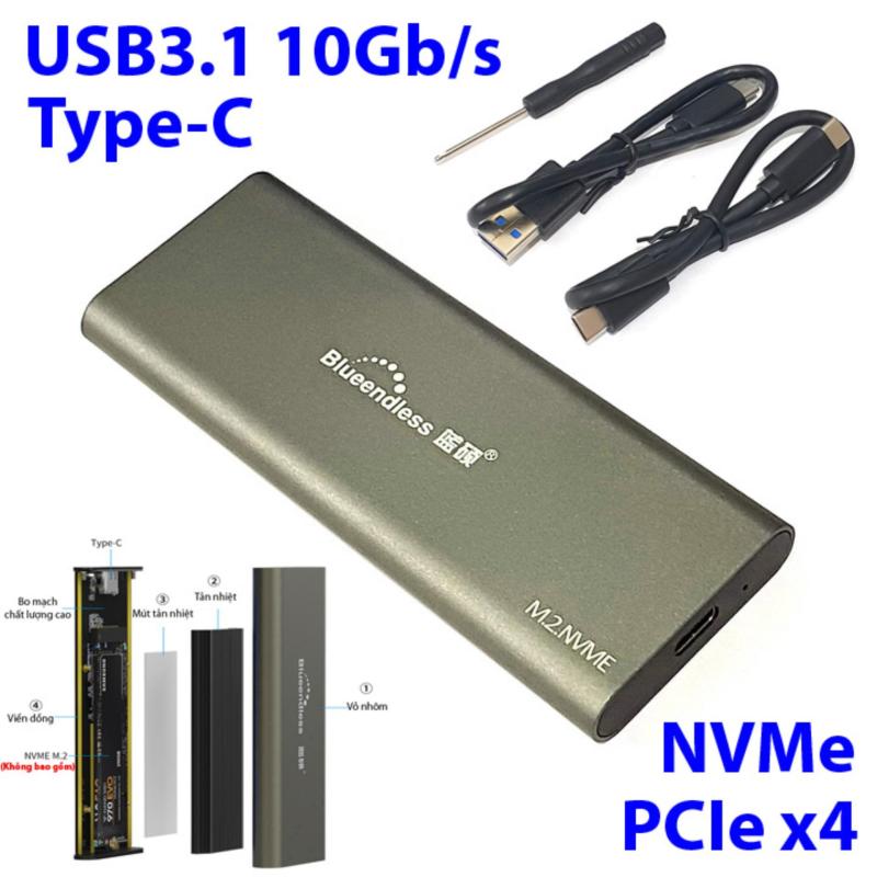 Bảng giá Box SSD M.2 PCIe NVMe USB-C 3.1 có tản nhiệt Blueendless BS-M280N - BX02 Phong Vũ