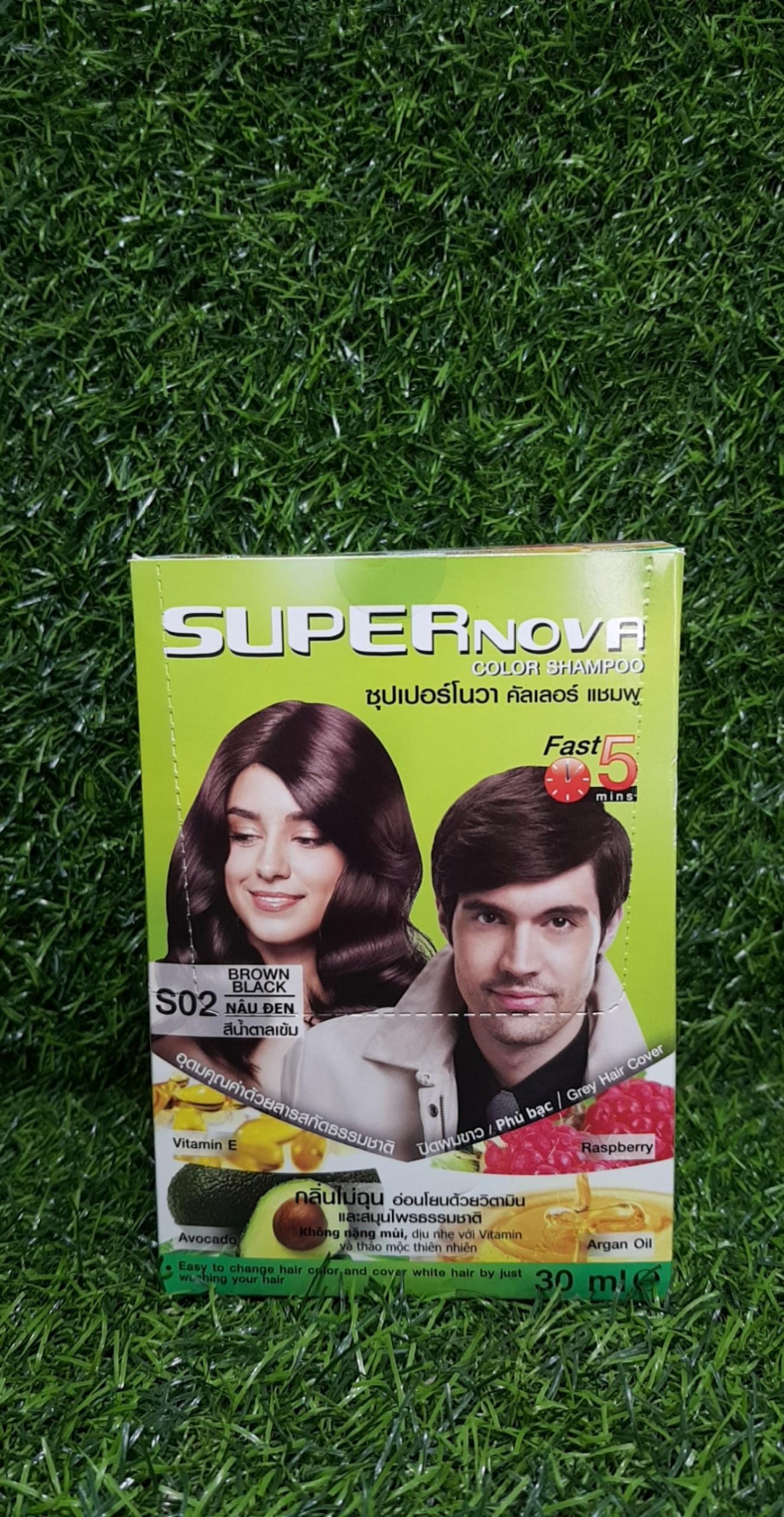 [HCM]Dầu gội nhuộm tóc Super Nova hộp 12 gói