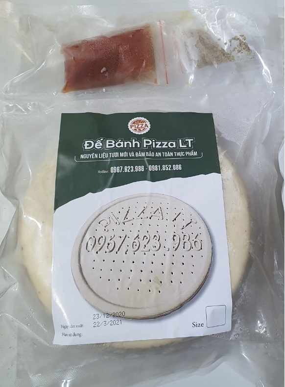 Đế pizza LT size 13cm (combo 3 đế, xốt, lá)