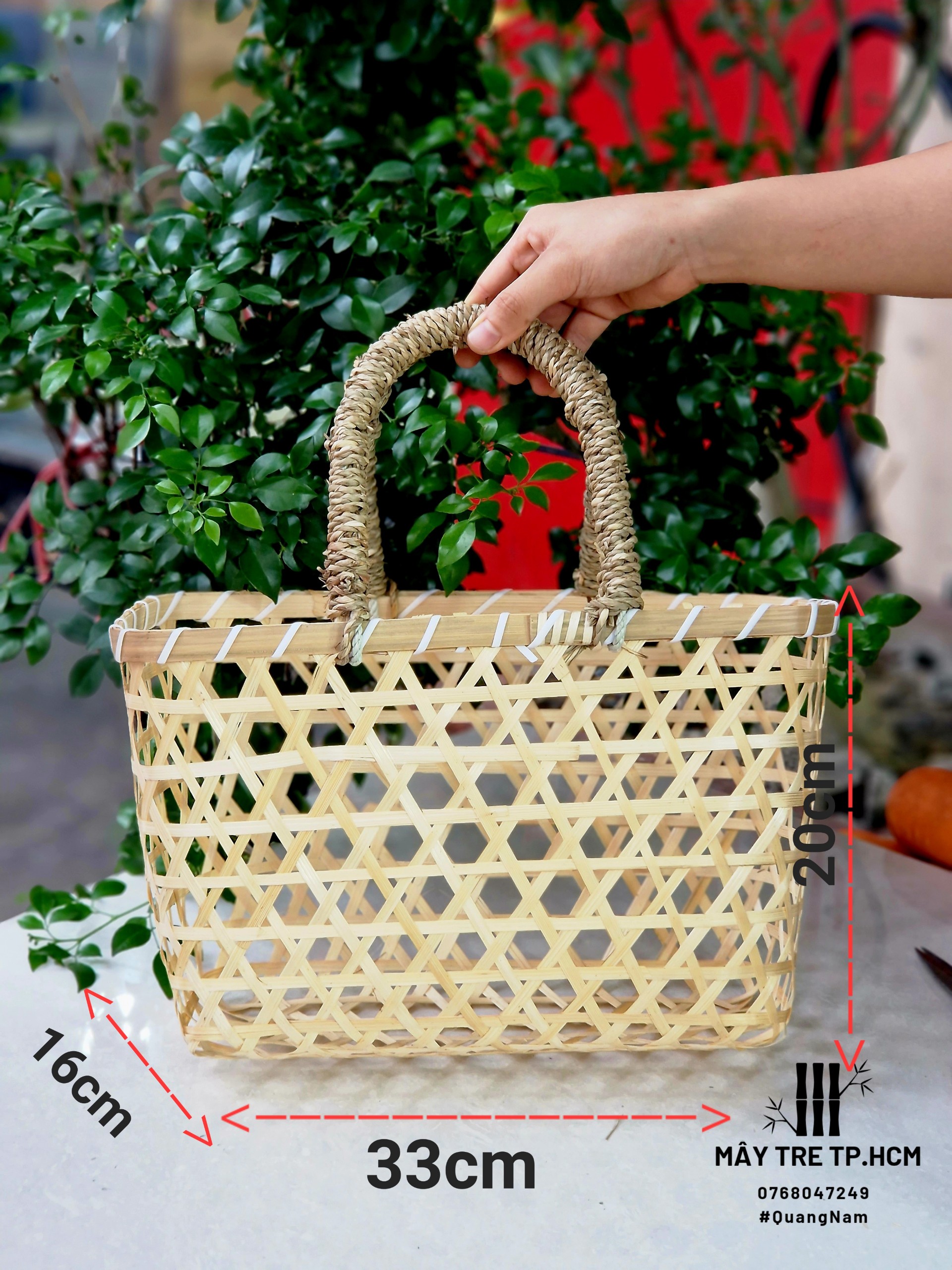 Giỏ cói mây tre đựng quà đựng trái cây