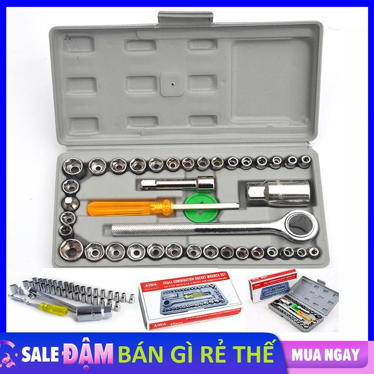 Bộ dụng cụ mở bu lông ốc vít bộ dụng cụ sửa chữa ô tô xe máy bộ dụng cụ đa năng 40 chi tiết [LOẠI TỐT - VẶN THOẢI MÁI KHÔNG TRƠN]