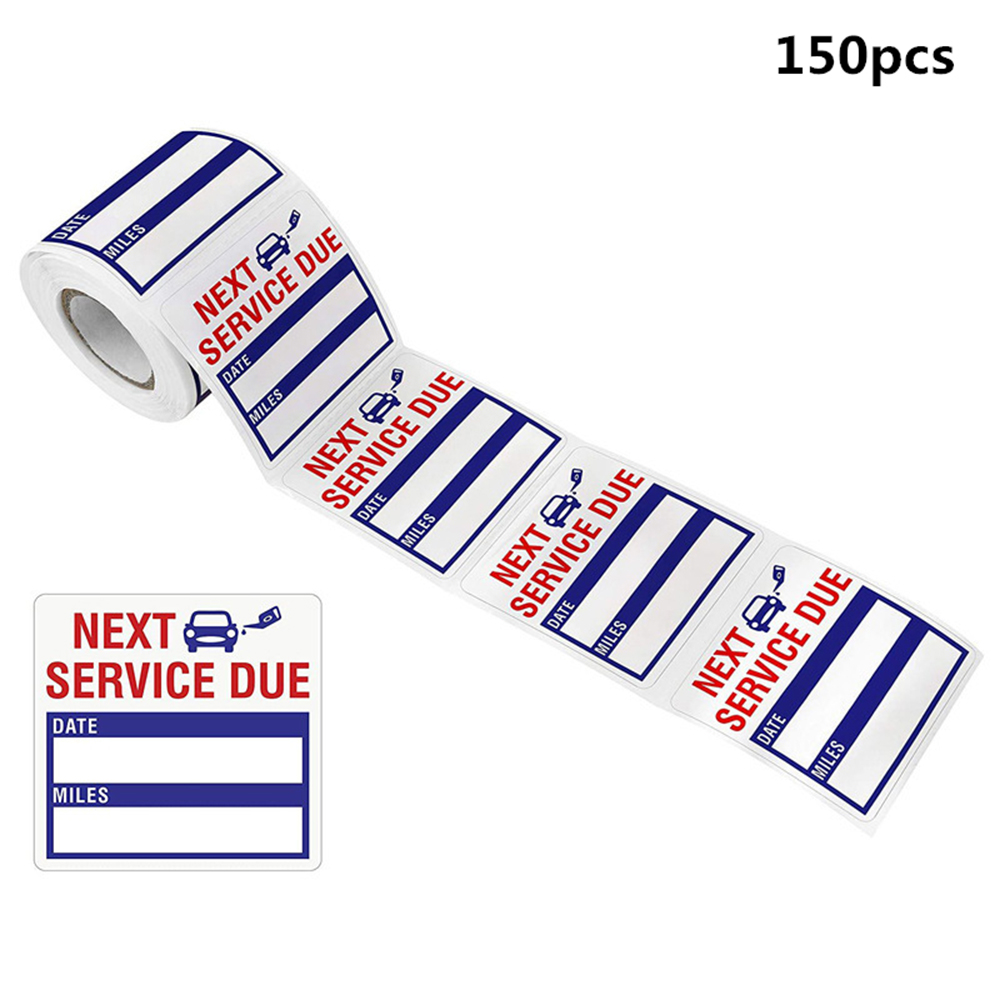 Pack of 200 Oil Change Stickers Auto Maintenance Service Due Reminder Sticker Labels Removable 2x2 1 Roll 