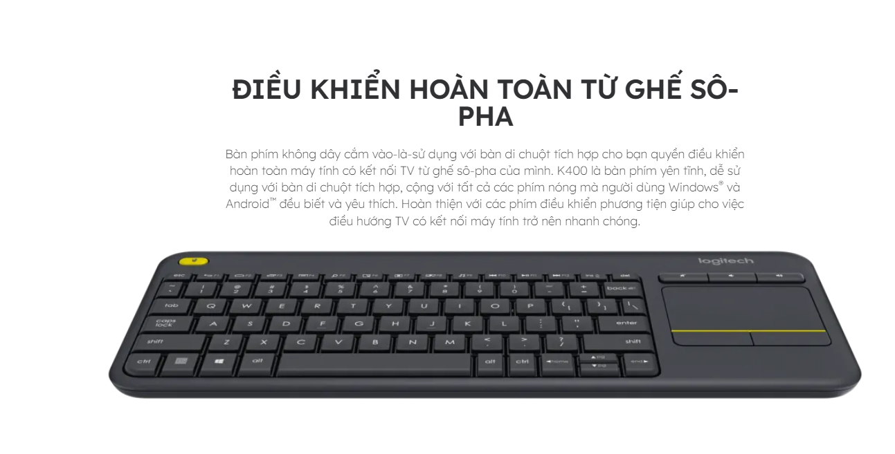 Bàn phím không dây Logitech K400 Plus Chính Hãng