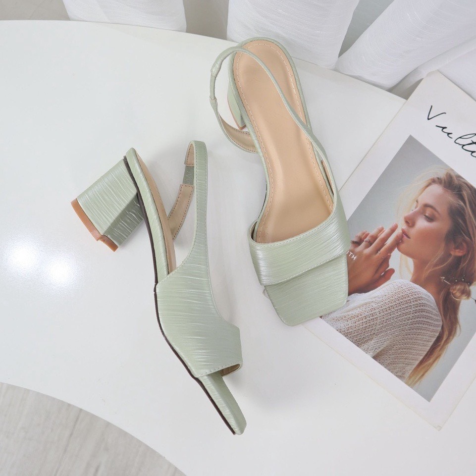 Sandal quai hậu gót cao 5P êm chân