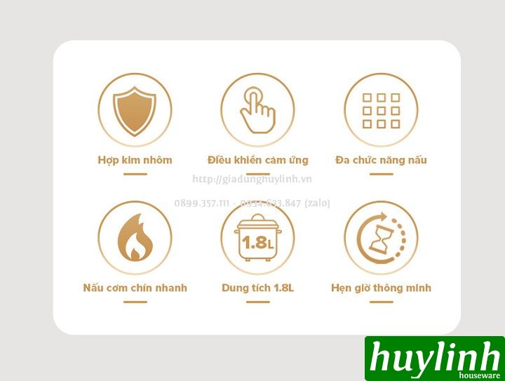 [HCM]Nồi cơm điện tử TrueHome TR-18DE017(G) - 1.8 lít
