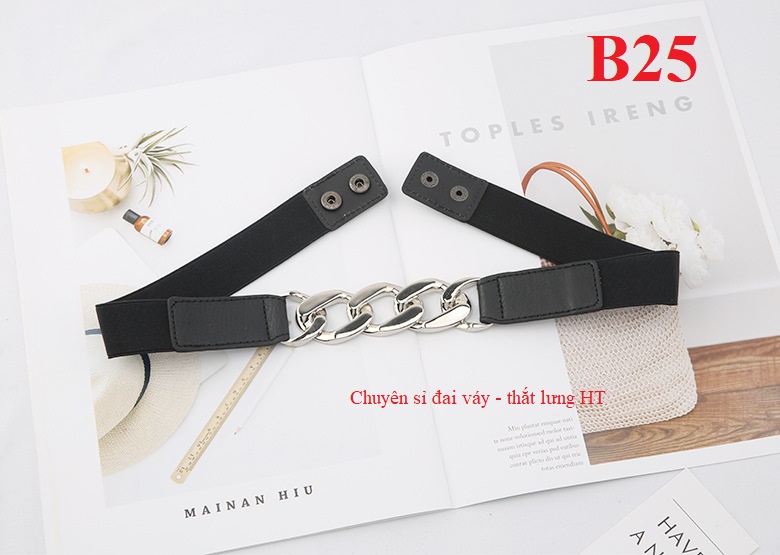 Đai váy belt da phối xích 3cm B25