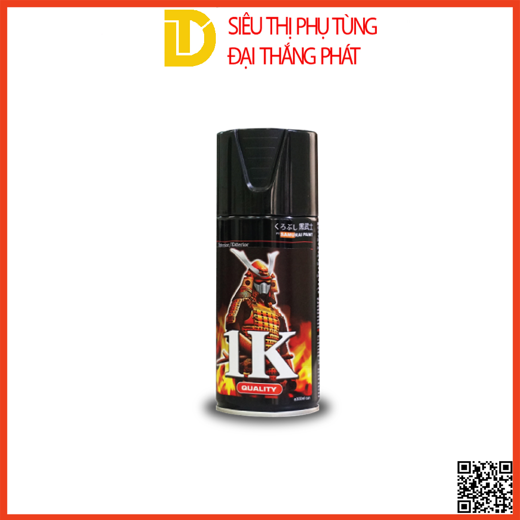 Sơn xịt Samurai chuyên dùng cho xe máy sơn Phủ sơn bóng K1K** MÀU TRONG Chống cháy, Chống rạn nứt, Vòi xịt chống chảy