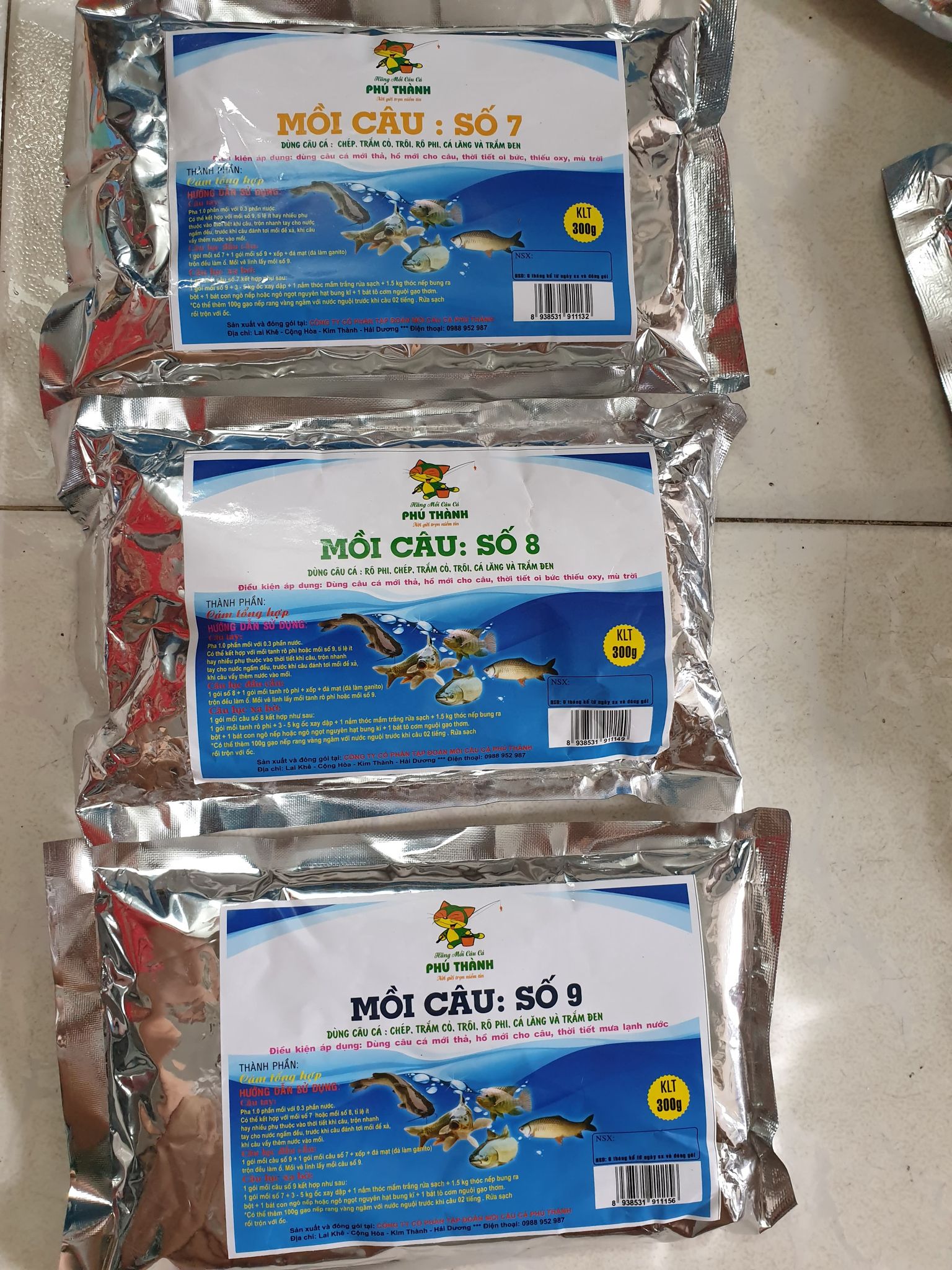 Mồi câu Phú Thành / số 7 / số 8 / số 9 mồi câu cá đồ câu cá lóc