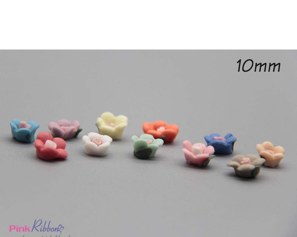 Hoa gốm nhí cỡ 10mm - Set 10 bông