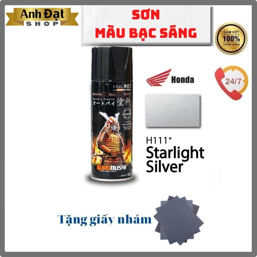 [SƠN SAMURAI] Màu bạc sáng H111* 400ml, có khả năng kháng xăng (A92, A95), chống rạn nứt, Anh Đạt shop