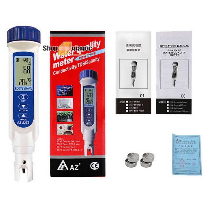 [TẶNG KÈM PIN] -  Bút Đo Độ Mặn Cầm Tay AZ 8373