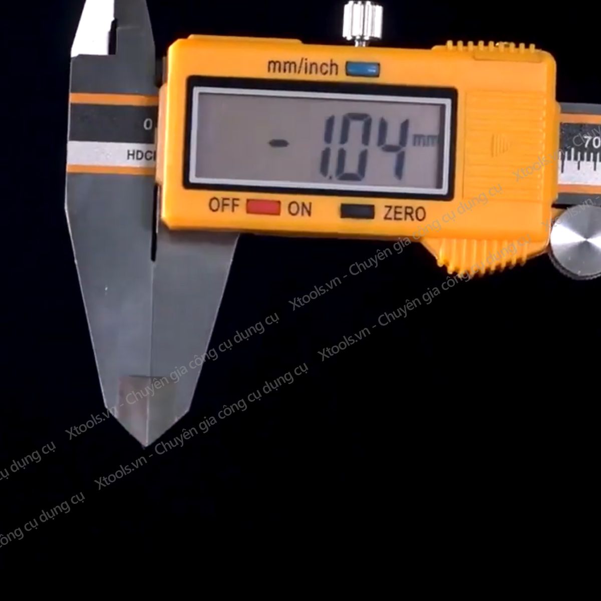 Thước kẹp điện tử HDCD01150 thước đo đường kính điện tử vỏ thước bằng nhựa. thay đổi số liệu đo hiển thị mét, inch