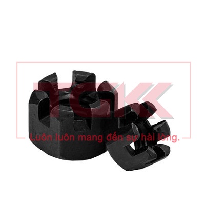Đai ốc khía thép đen M10-M22