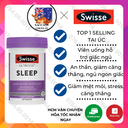 Hàng chuẩn Úc Viên uống hỗ trợ giấc ngủ Swisse Sleep Support Relax hỗ trợ