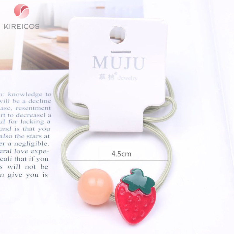 [HCM]Set 2 Sợi Dây Cột Cột Tóc Cho Bé Hình Trái Cây B301