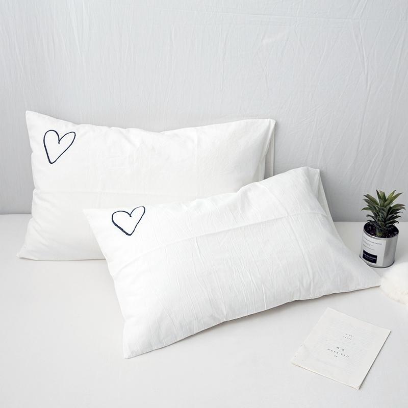 Bông Giặt Nước Nghề Thêu Vỏ Gối Bông Thiên Trúc Vỏ Gối 100% Cotton 48 * 74cm Tươi Thêu Hoa Không Sờn Cảm Giác Thoải Mái