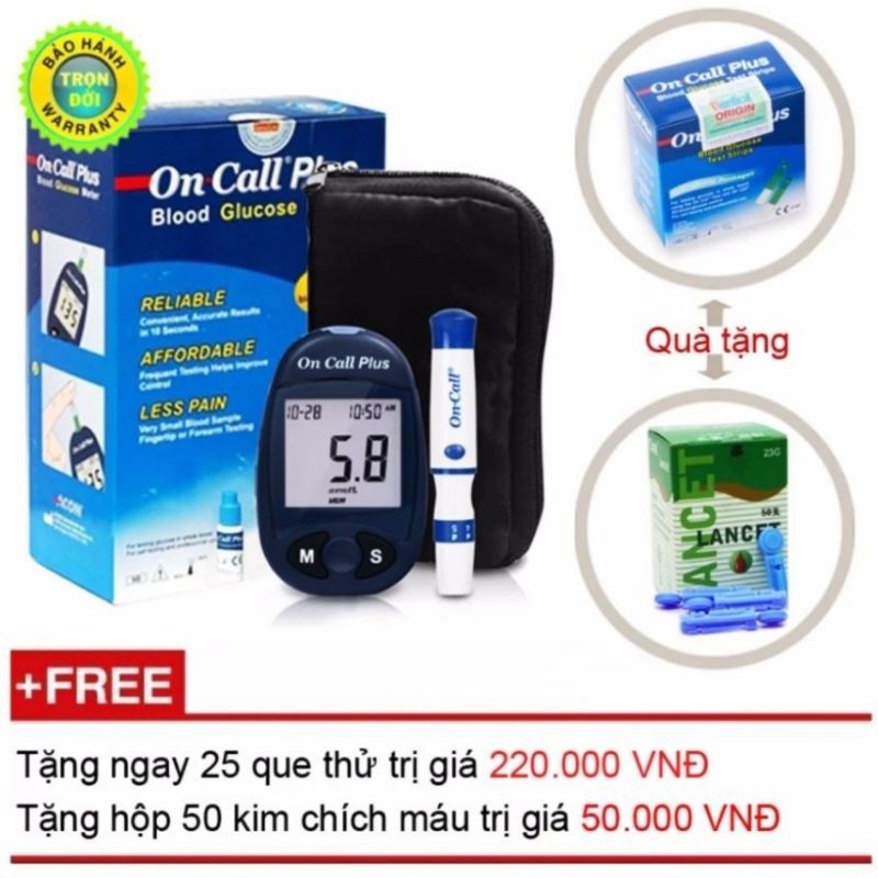 Máy Đo Đường Huyết One Call Ez ( Tặng Kèm 25 Test + 50 Kim)