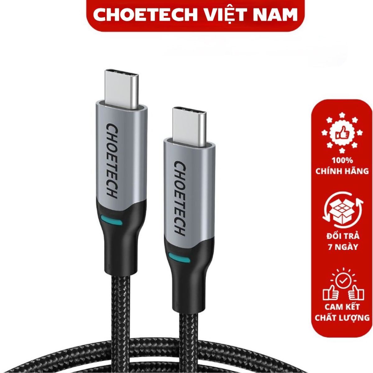Cáp sạc nhanh 100w type c to type c dài 1.8m choetech xcc-1002