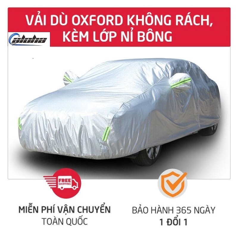 Bạt phủ xe, Bạt phủ xe hơi,áo trùm che phủ xe hơi, xe ô tô phủ nhôm bạc 4 chỗ đến 7 chỗ, lớp phản quang chống nóng, mưa, xước sơn, Polyester Oxford Fabric -BPX