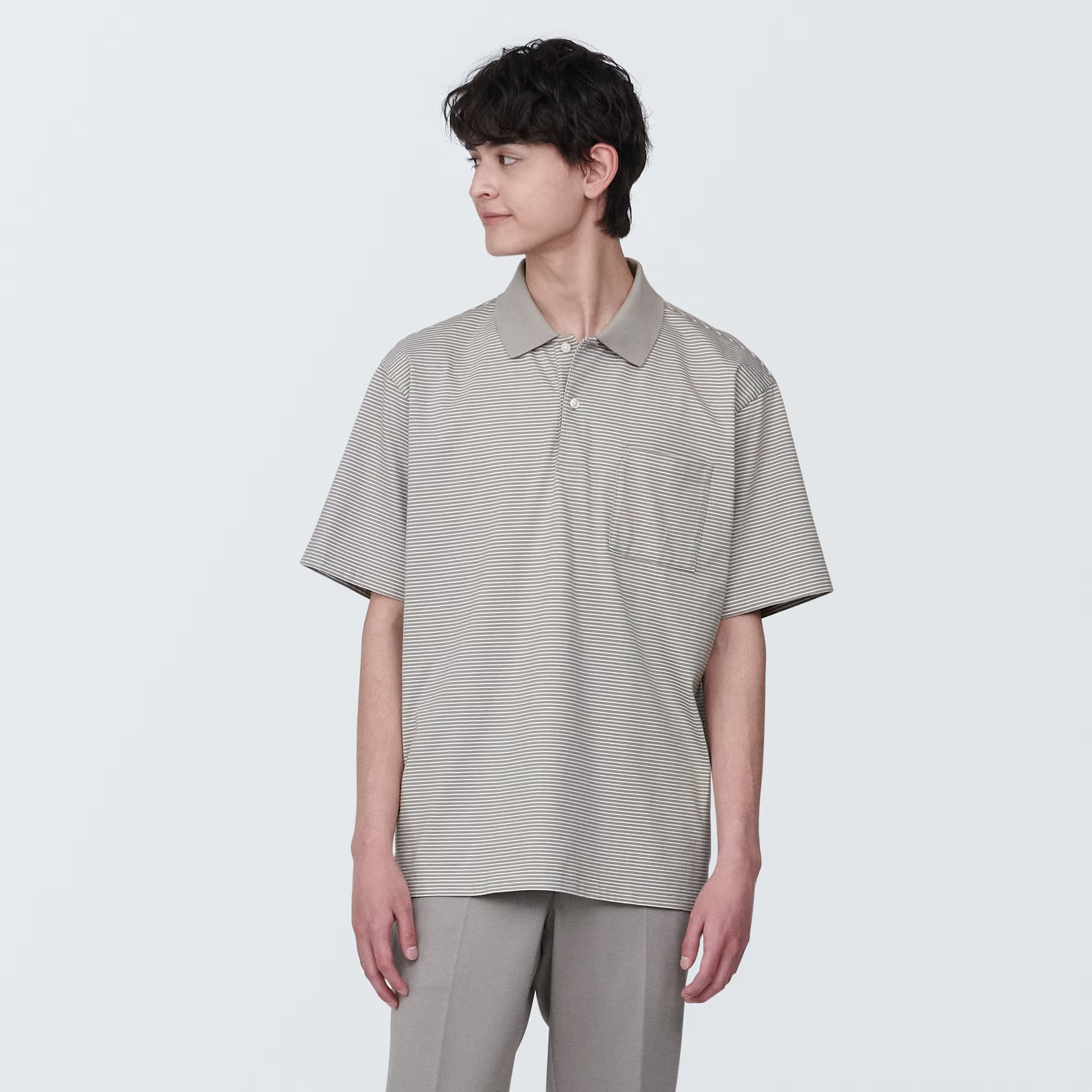 Áo Polo Vải Jersey Washed MUJI