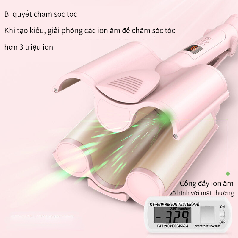 POCKETOP Máy uốn tóc lượn sóng 3 trục