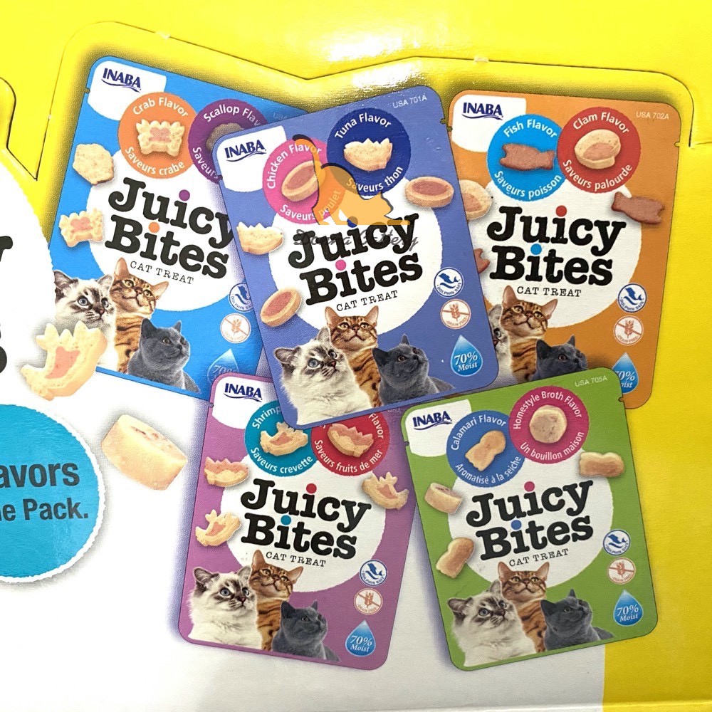 Snack bánh thưởng Inaba Juicy Bites dạng mềm cho mèo nhiều vị hấp dẫn gói