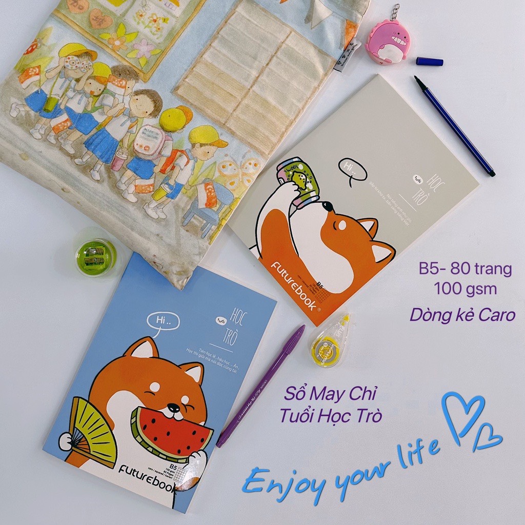 Sổ May Chỉ Tuổi Học Trò B5 Dòng kẻ Caro 100GSM. Phong cách Nhật Bản. VPP FUTUREBOOK. Giao mẫu ngẫu nhiên.
