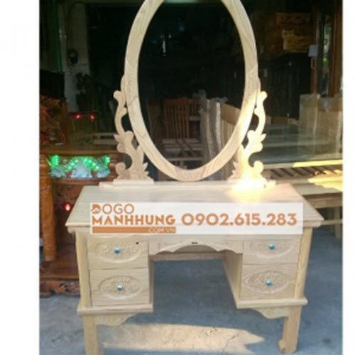 Bàn trang điểm gỗ sồi mẫu 4 hộc kéo 1m