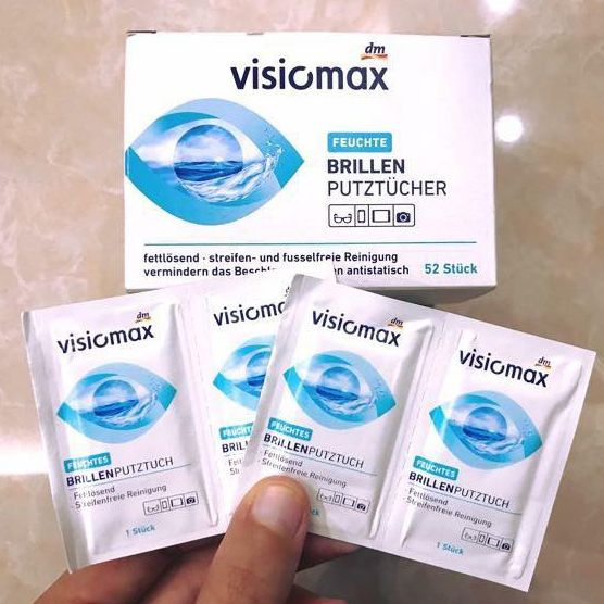 1 Miếng giấy lau kính Visiomax của Đức - Giấy lau kính Visiomax lau màn hình điện thoại, lau ống kính kháng khuẩn sạch triệt để chống tĩnh điện ngăn ngừa mờ sương
