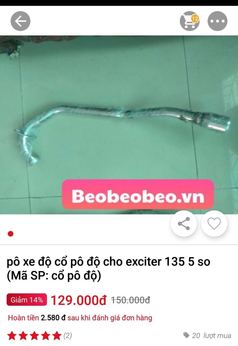 cổ pô độ exciter 135 5so