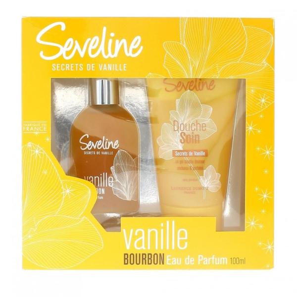 Set Gel tắm + nước hoa Seveline Coffret Secrets de Vanille Bourbon - Eau de Parfum (vàng) nhập khẩu