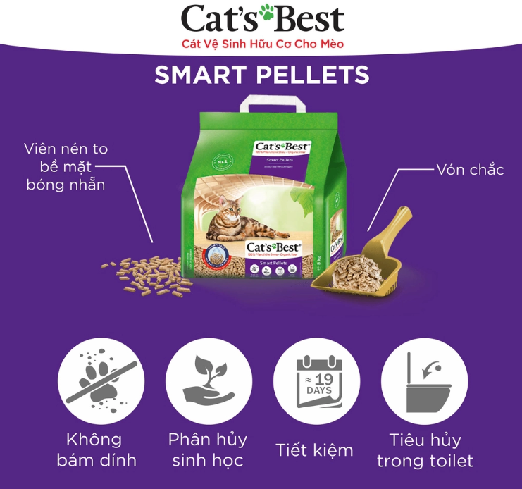 CÁT GỖ CAT'S BEST SMART PELLETS TỪ ĐỨC CHO MÈO