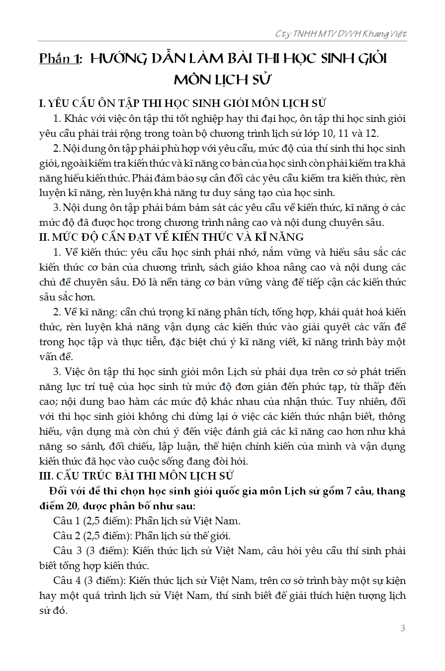 Bồi Dưỡng Học Sinh Giỏi Lịch Sử 12