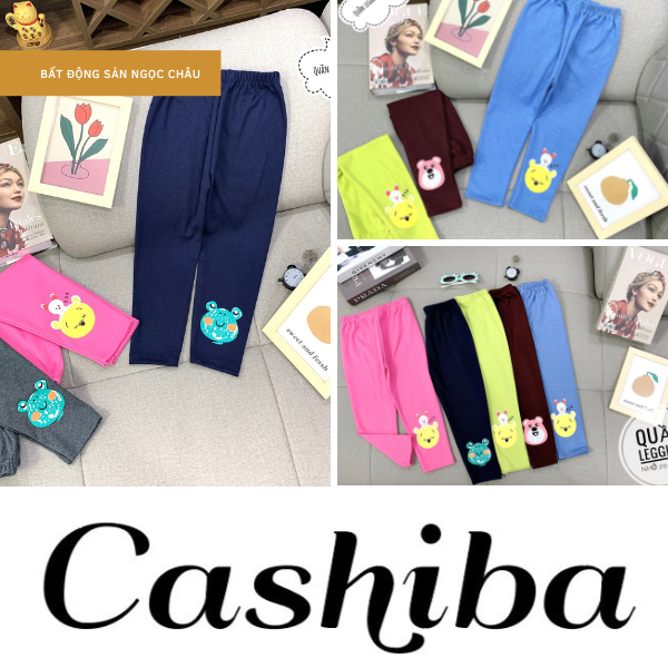 Quần legging cho bé gái   Cashibakids với chất gân cotton co giản thấm hút thoải mái cho bé vẫn động