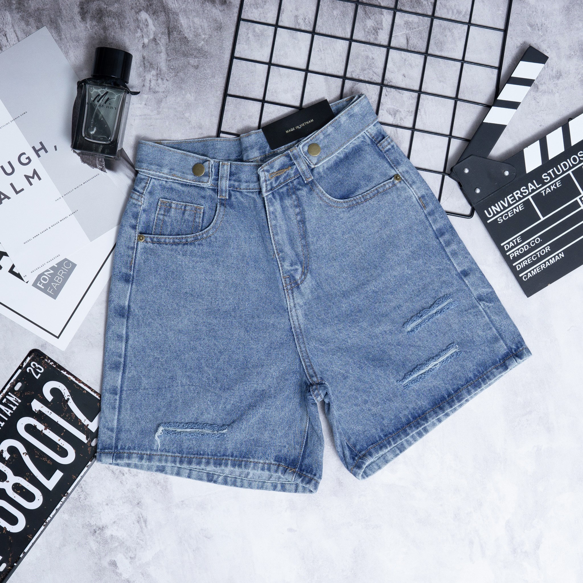 Quần Sọt Jeans Lửng Lưng Cao Chuẩn Form ULZZANG