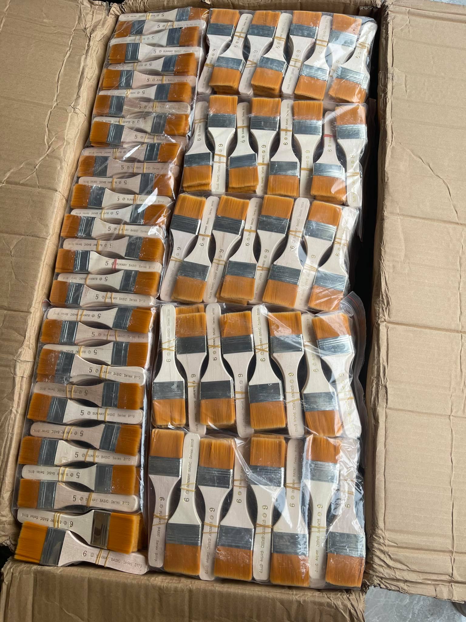 Panh xô, cọ bản lông nhân tạo giá rẻ, cọ vẽ màu nước, chổi vẽ tường màu 3d,acrylic, sơn dầu - sunway b110