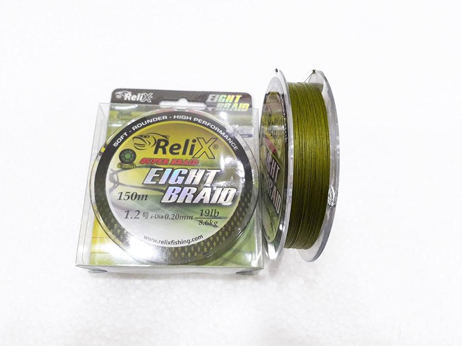 Dây câu cá PE Relix 8 Sợi Eight Braid 150 mét