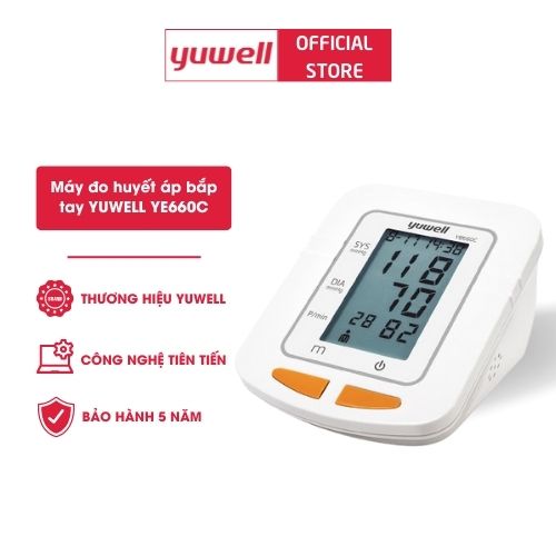 Máy đo huyết áp điện tử bắp tay chính hãng YUWELL 660C