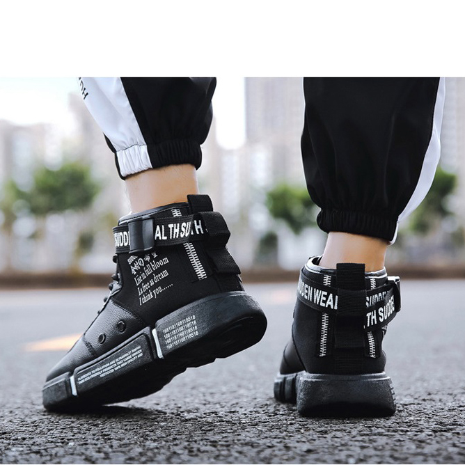 [HCM]Giày Bốt Cổ Cao Nam BCC003 Full Đen