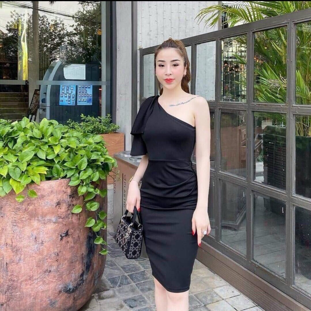 [HCM]Đầm lệch vai có mút ngực