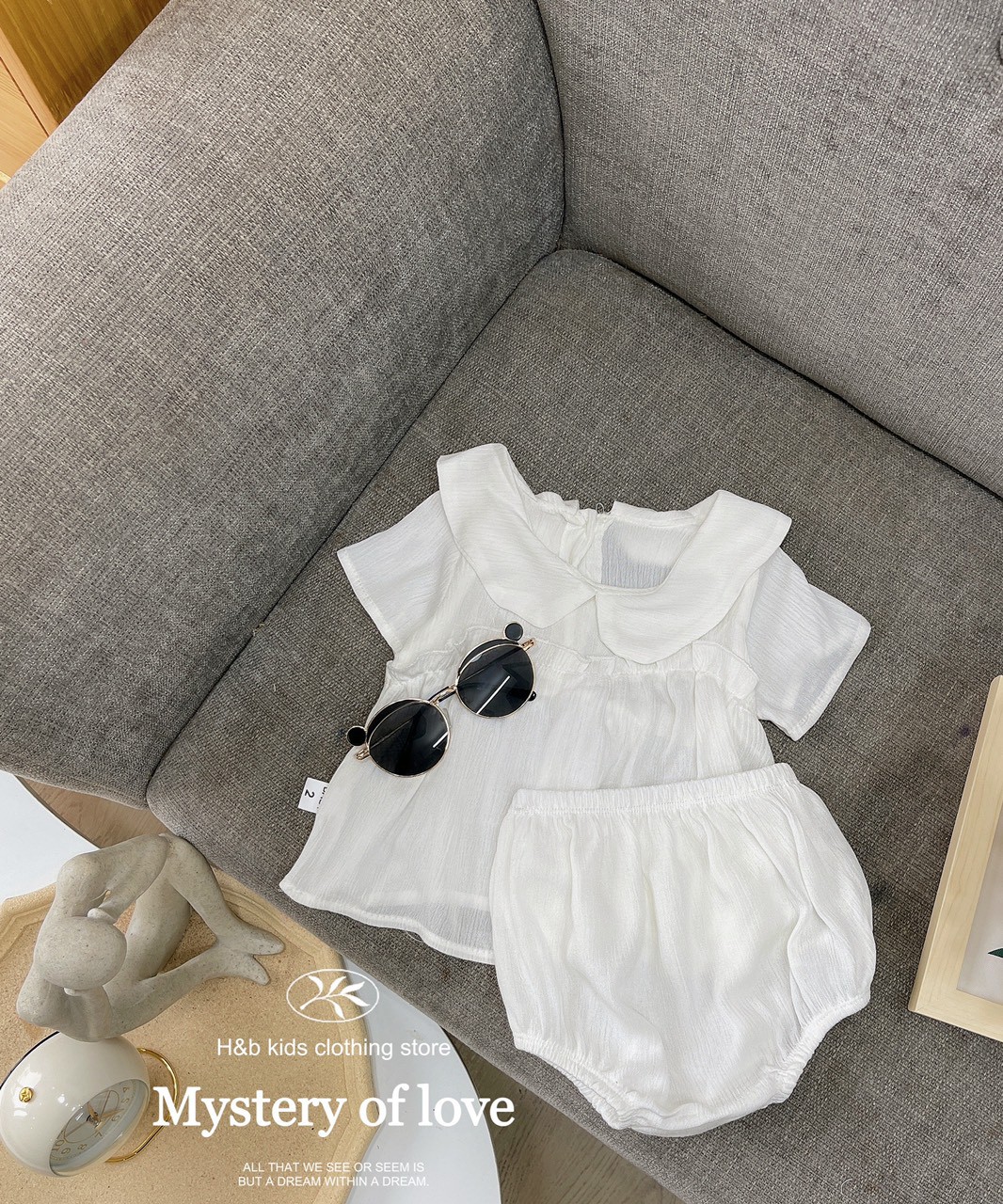 Bộ Babydoll cổ sen chip siêu đáng yêu cho bé BB3CSC4