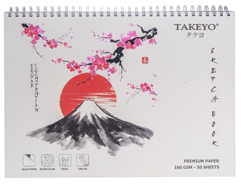 Sổ vẽ Takeyo A3 lò xo 8526 (Sketch book) 50 tờ kỳ quan thế giới
