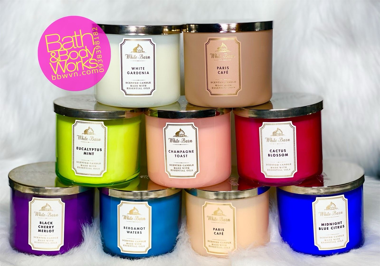Nến thơm Bath and Body Works Vanilla Bean 3 bấc
