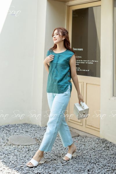 Sono - Quần Dài Chất Liệu Linen Dáng Lửng Hàng Thiết Kế