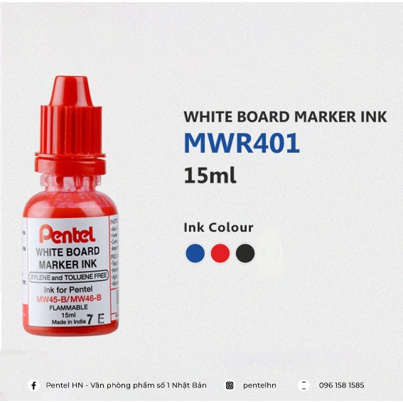 Mực bút dạ bảng Pentel MW45 - MWR401