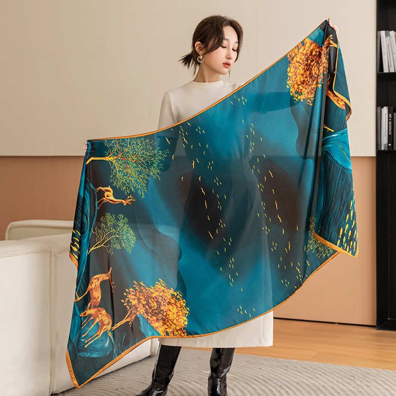 Khăn lụa dài choàng cổ họa tiết đa dạng chất đẹp mềm mịn 90x180cm THY THY STORE
