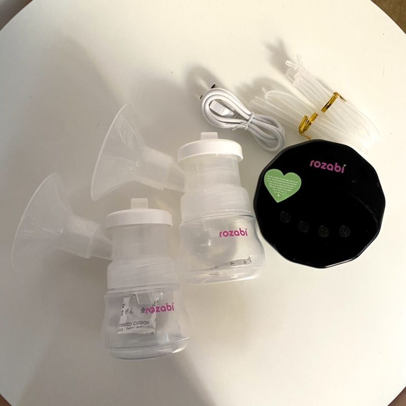 [Có pin sạc] Máy hút sữa điện đôi Rozabi Basic Plus (massage êm ái, hút kiệt sữa)