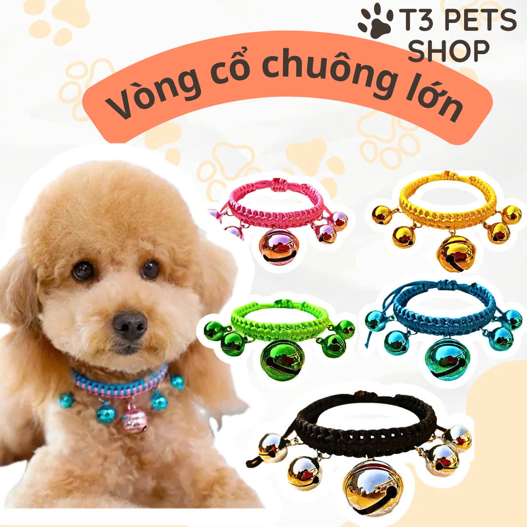 vòng cổ nhiều chuông (chuông lớn) dành cho chó mèo - T3 PETS SHOP
