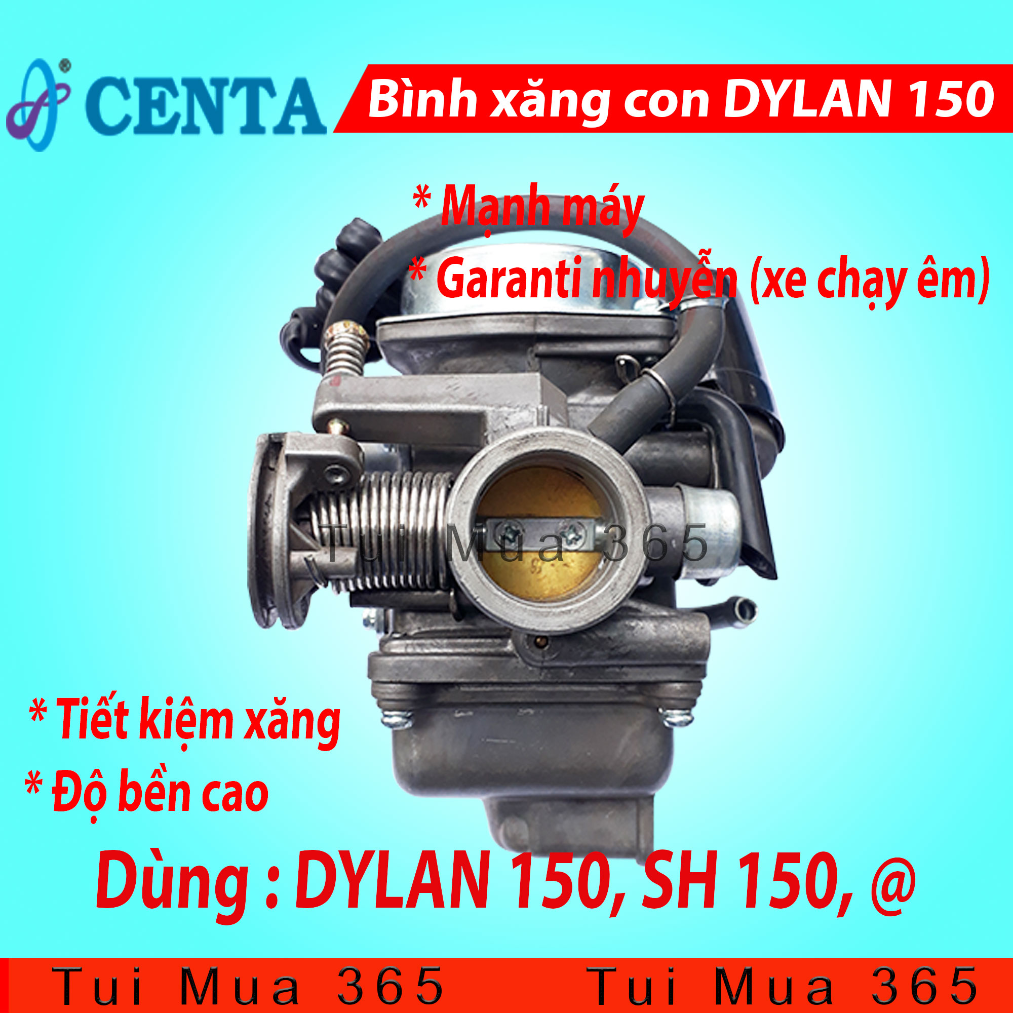 [HCM]Bình Xăng Con xe Dylan SH Ý A Còng Tiết Kiệm Xăng Centa